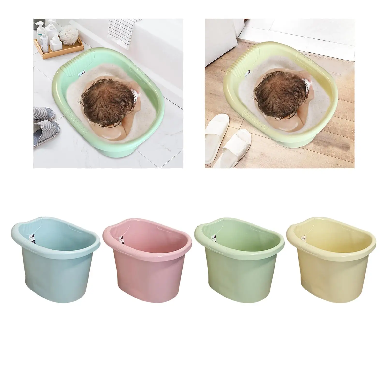 Infant Bathtub Thickened Tub Sitting up Baby Shower Bucket Comfortable Infant Bath Bucket for Girls Toddlers Newborn Boys Kids