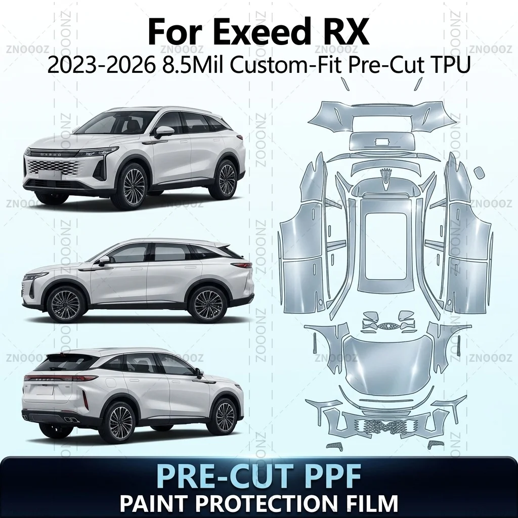 For Exeed RX 2023-2026 8.5Mil Custom-Fit Pre-Cut TPU PPF Paint Protection Self Full Vehicle Glossy Clear Matte Black Hydrophobic