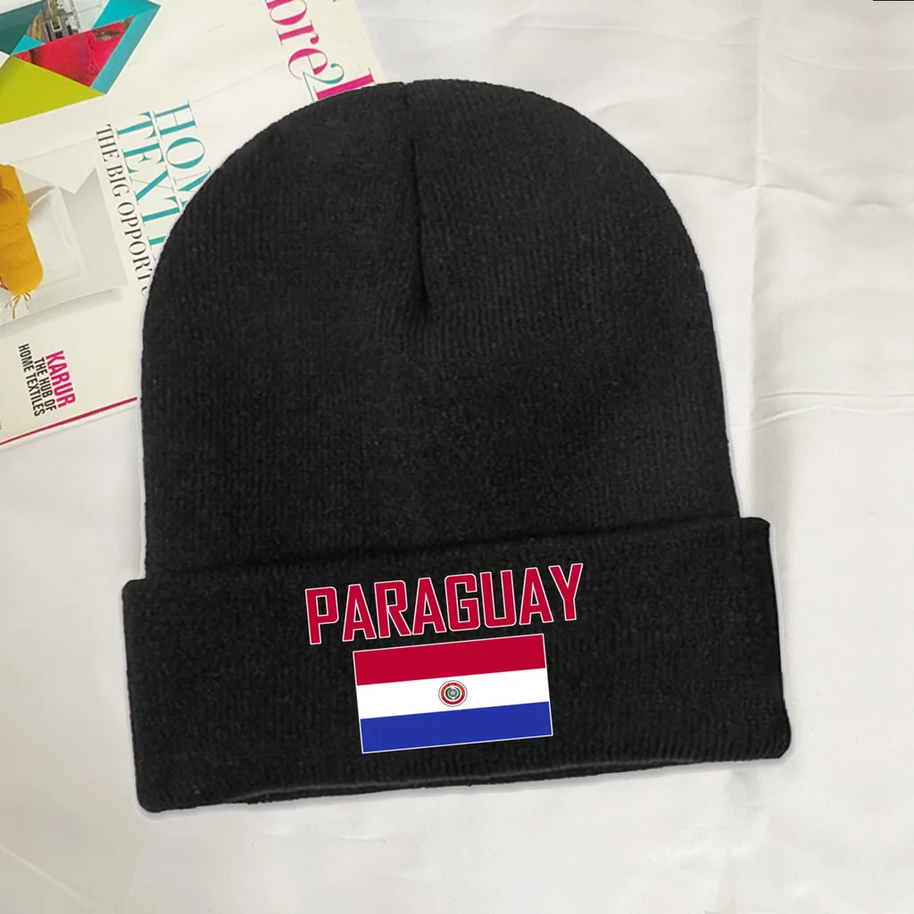 PARAGUAY Country Flag Top Print Men Women Unisex Knitted Hat Winter Autumn Beanie Cap Warm Bonnet