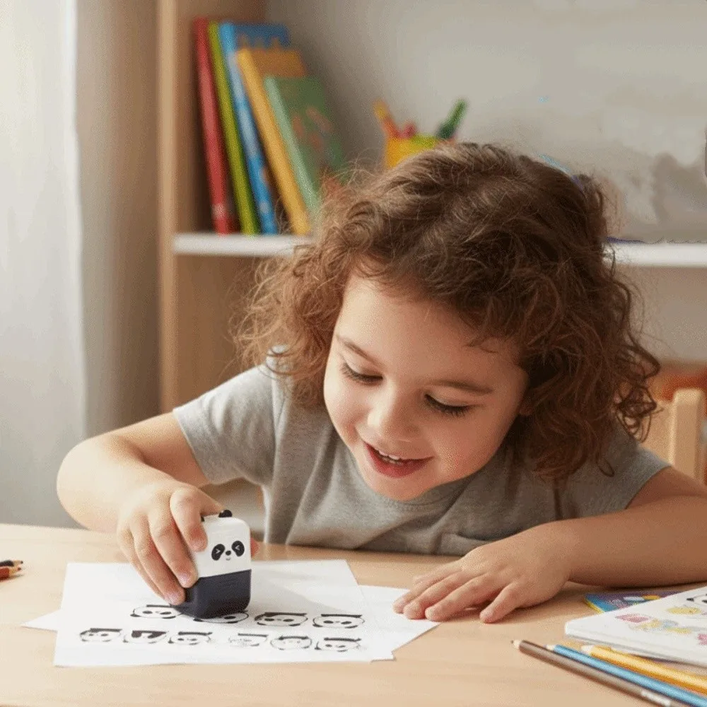 Drawing Doodle Graffiti Animals Rolling Stamp Roller Sealing Handle Brush Cartoon Roller Seal Panda Koala