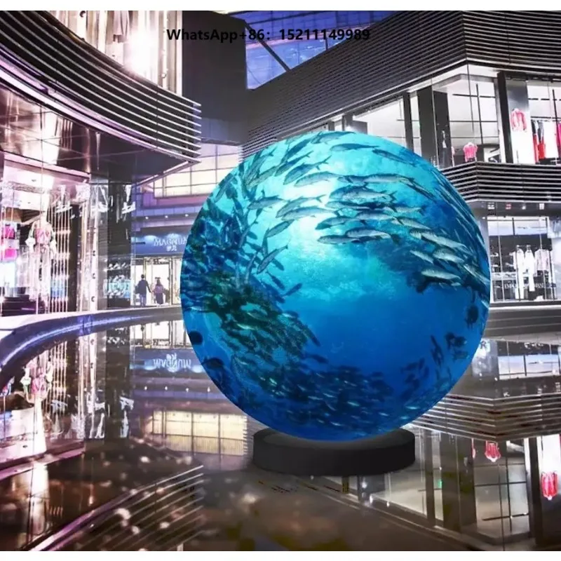 360 Sphere Indoor LED Display IP65 Waterproof Expandable Touchscreen HD Creative Advertising Display for Retail Store Stadium