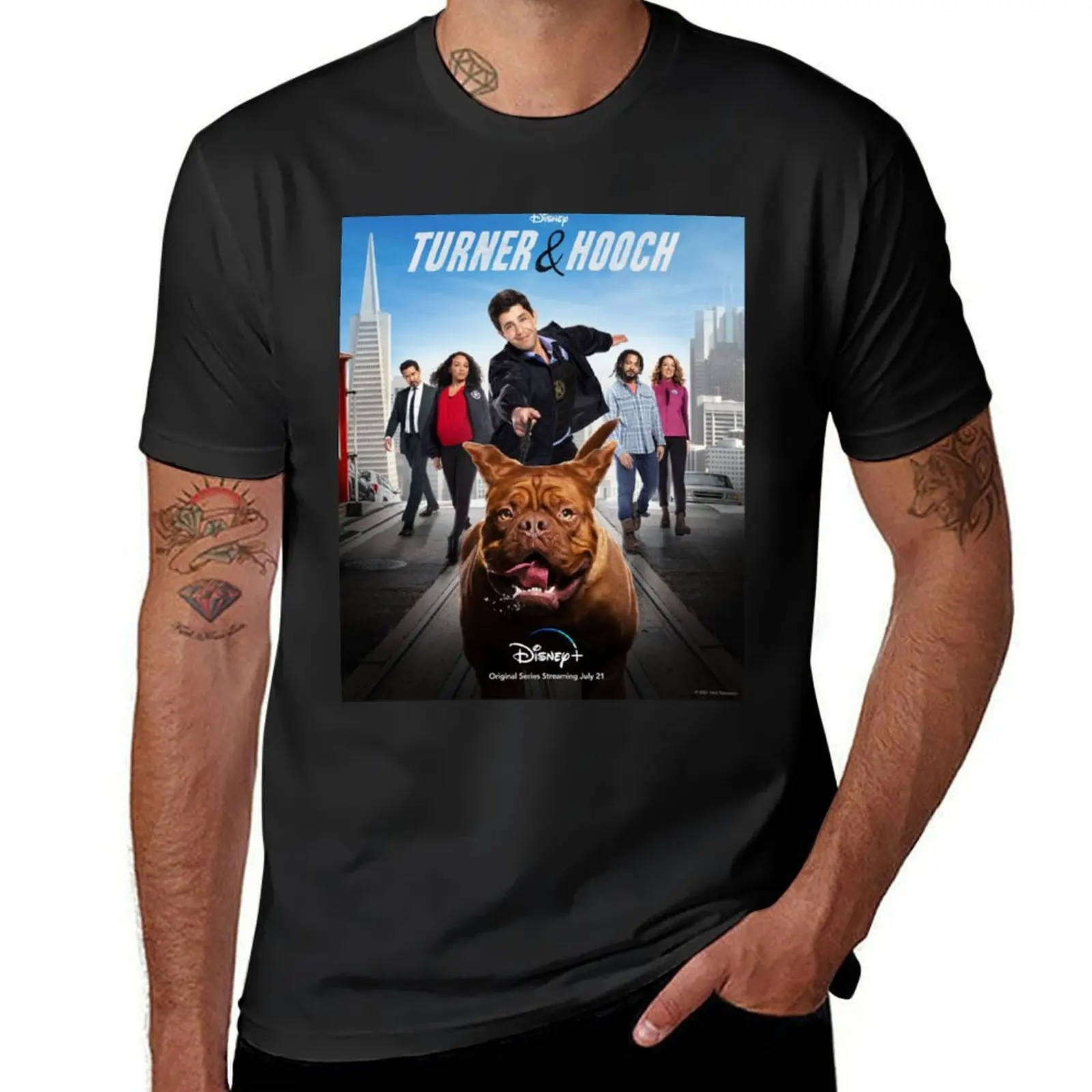 Turner & Hooch (2021) Poster T-Shirt summer top plain hippie clothes designer t shirt men