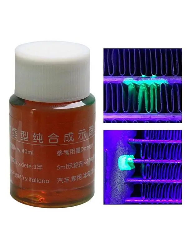 

AC Leak Detector 40ml Fluorescent Detection Agent Engine Oil Leak Detection Car Oil Better Leak Locator car accessories tools