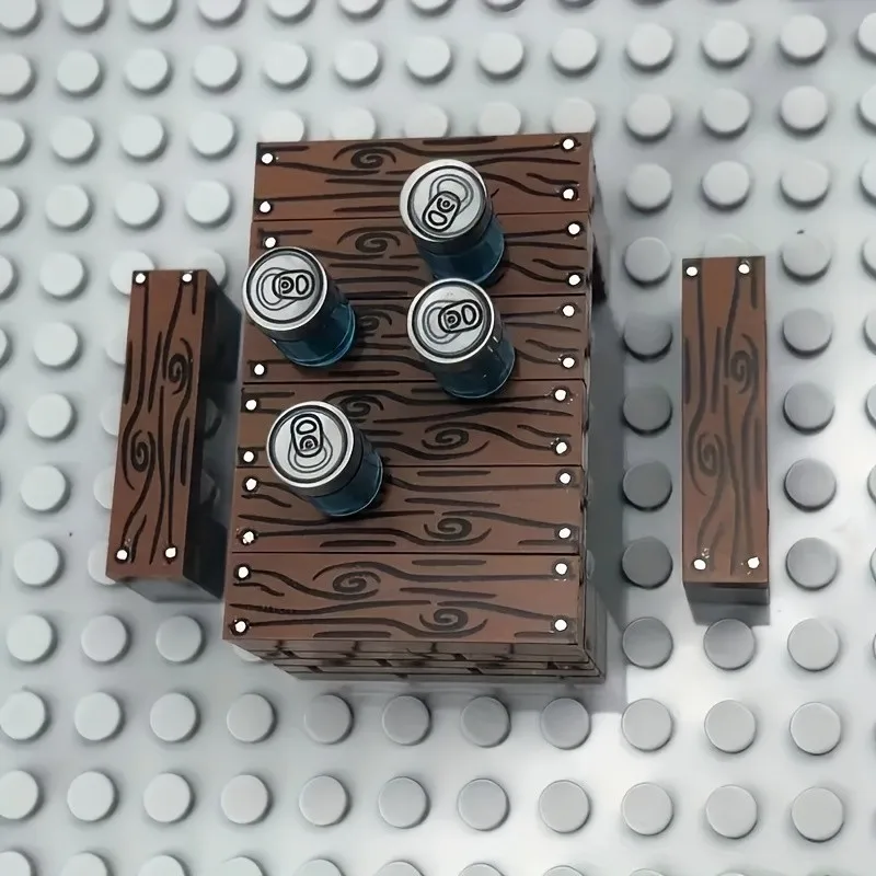 20 piezas MOC Compatible 2431 accesorios de escena de bloques de construcción de partículas pequeñas, grano de madera plano 1x4 con accesorios de impresión de uñas