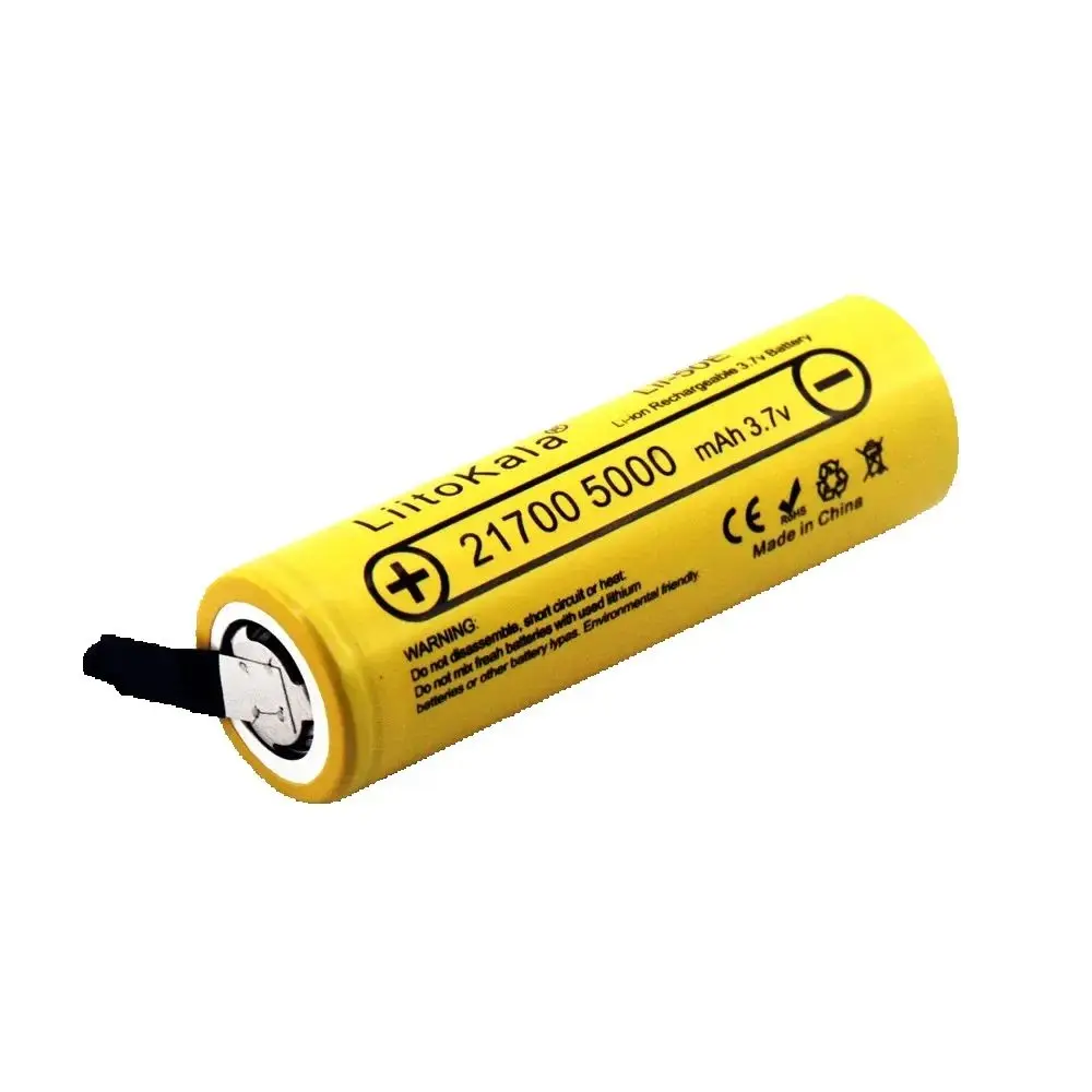 1-10 SZT. LiitoKala 21700 5000mAh 3.7V 40A Lii-50E-N Ochroniona Bateria Litowo-jonowa z Niklem do Ponownego Ładowania + DIY Nikel Wysoka Pojemność — zdjęcie produktu 2