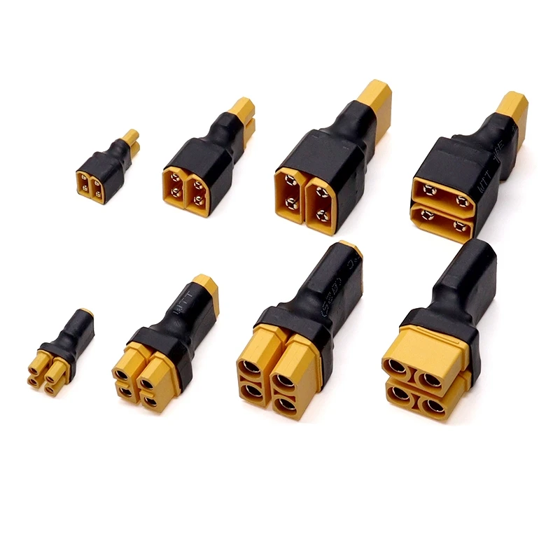 1PCS Power Plug Adapter XT30 XT60 XT90 Series One Male to Two Female One Female to Two Male Parallel Plug for Electronic Compone