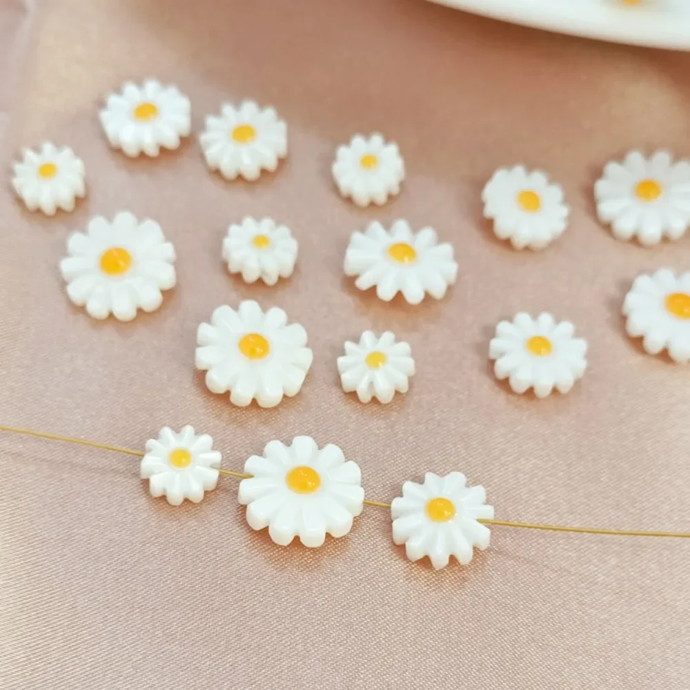 Natural Pearl, White Butterfly Shell, Small Daisy Straight-hole Shell Flower DIY Handmade Jewelry and Accessory Materials