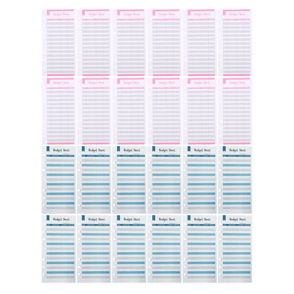 24Pcs Portable Budget Sheets Cash Consumption Sheets Writing Budget Cards for Easy Expense Tracking and Financial Planning Tools
