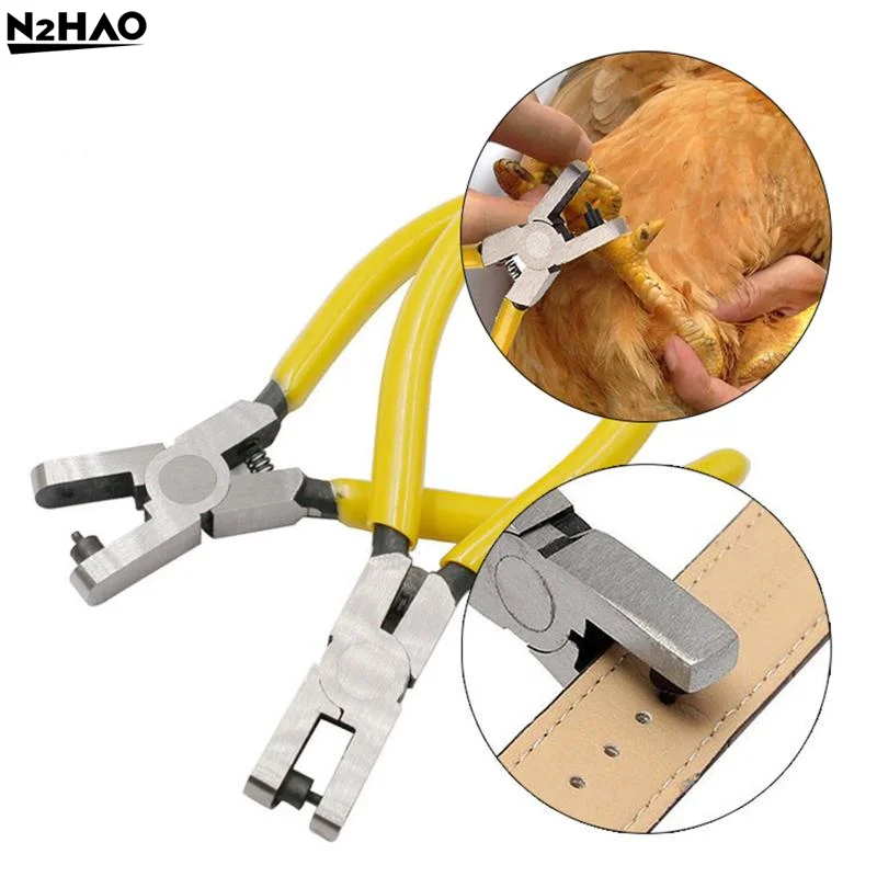 Universal 2mm Wingband Plier Applicator Chick Toe Puncher Stainless Wingband Plier Belt Leather Punching Antiques Puncher Tool