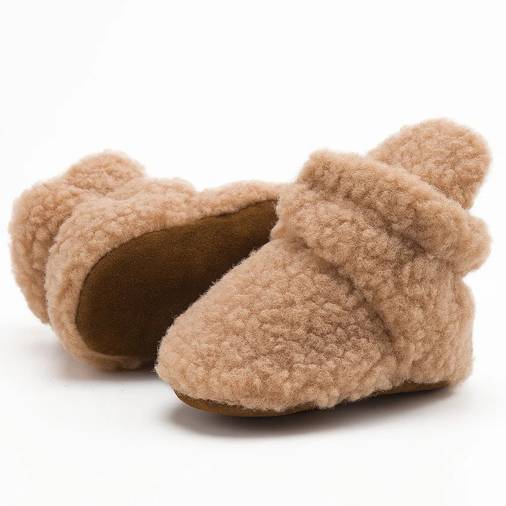 1 Pasang Sepatu Bayi Sepatu Bayi Baru Lahir Sol Lembut Anti Selip Katun Hangat Musim Dingin Tebal Sepatu Hangat Musim Dingin Bayi Baru Lahir