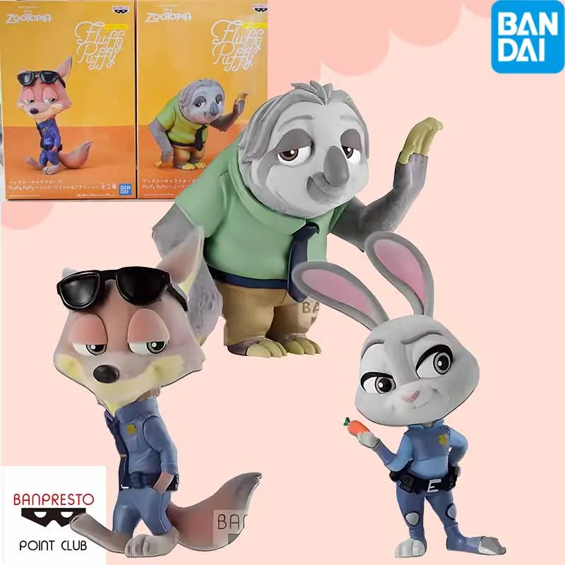 

Bandai Original BANPRESTO Zootopia 2 Judith Laverne Hopps sloth Anime Action Figures Toys For Boys /Girls