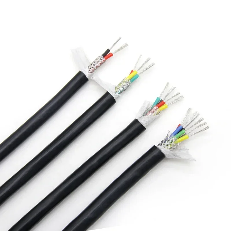 2/3/4/6 Cores Soft Silicone Shielded Cable 22/20/18/17/15/13 AWG High Temperature 200℃ Multi-color Core Control Signal Wire