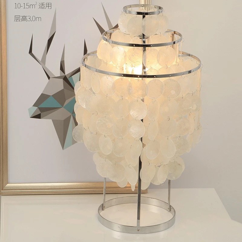 Art Shell Lampshade LED Floor Lamp Italian Designer Stand Light Princess's Room Dressing Table Bedroom Cafe Home Decor Desk Lamp