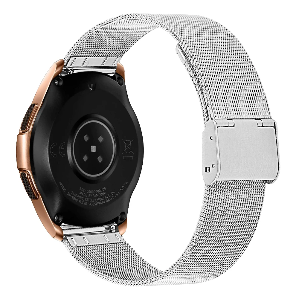 

For Nokia Withings Steel HR 36mm / Nokia Steel Smartwatch Strap Milanese Stainless Steel Band with Buckle - Silver