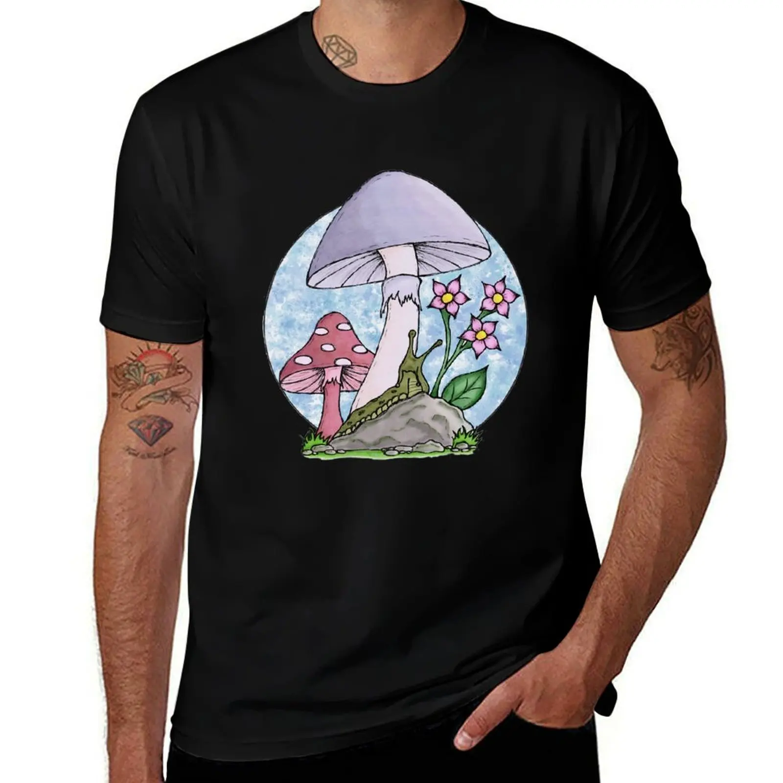 

Slug in the Flowers T-Shirt basketball graphic tees luxury designer graphic tee shirt men workout shirt