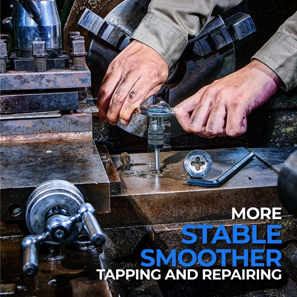 حار بيع. 127 قطعة SAE/مجموعة الصنبور والقالب المتري، تصعيد SAE Metric TAP ومجموعة القالب القياسية مع مجموعة لقمة مثقاب للخيوط #5