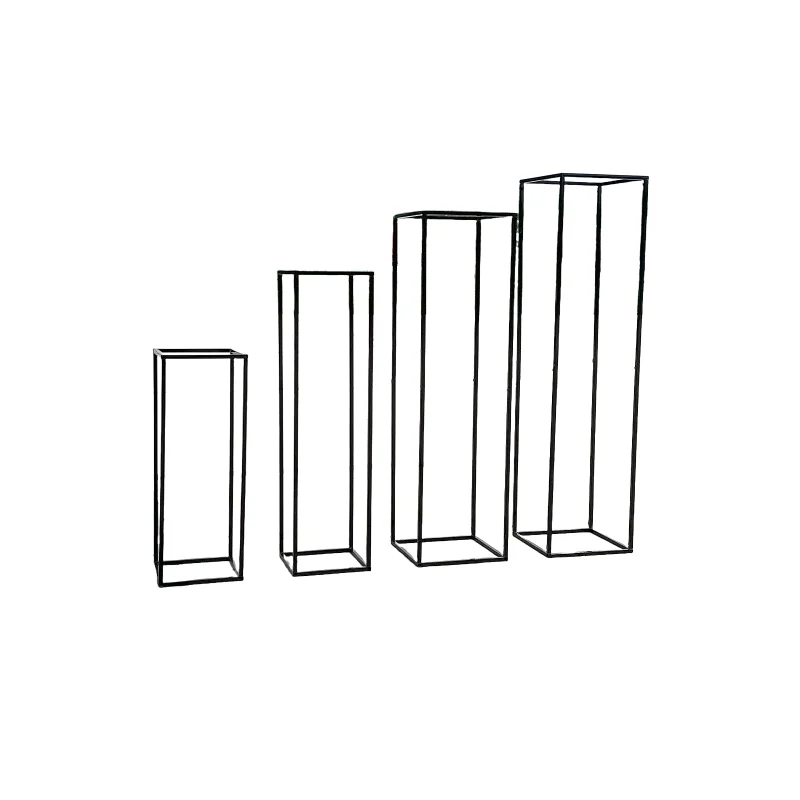 Wedding props wrought iron geometric road guide cube long square wedding flower ornament square arrangement shelf