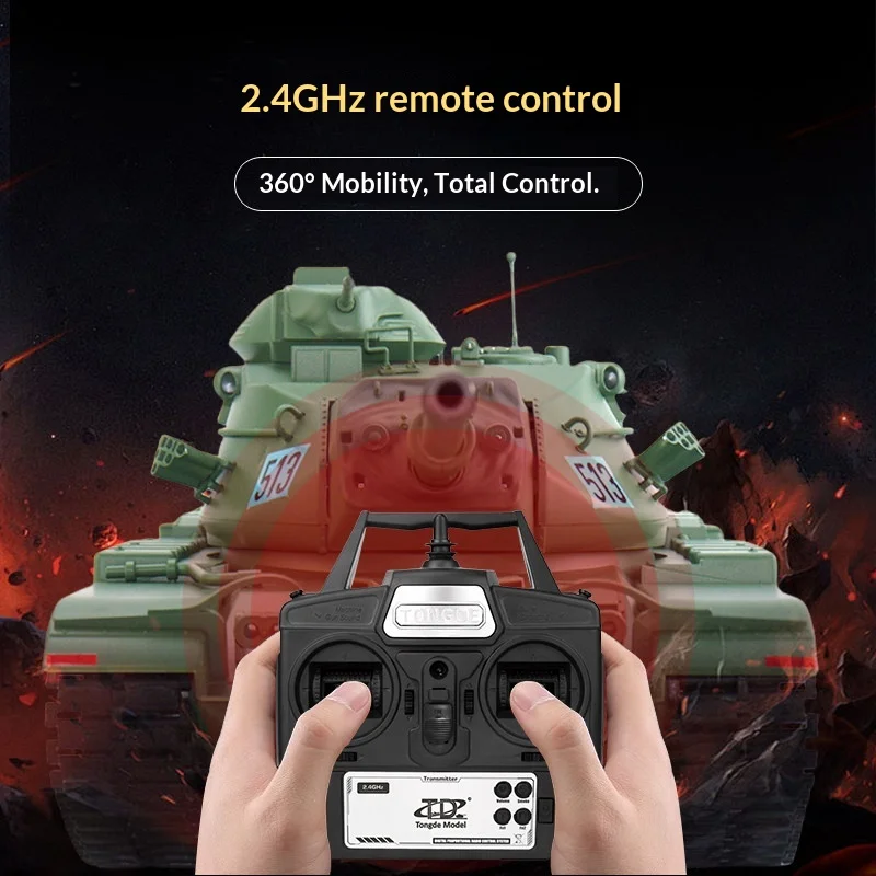 Td Tongde Remote Control Tank M60A3 Patton 1 16 Scale 2 4 Ghz Electric Military Simulation Smoke Model Off Road Battle