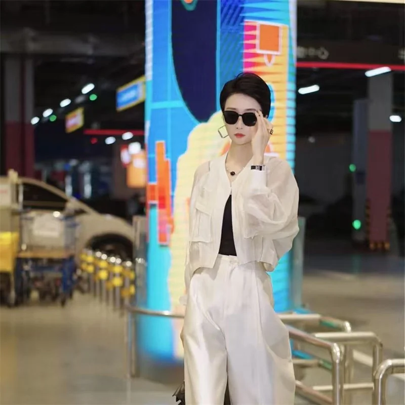 2026 Women Fashion Sunscreen Coat Summer Loose UV Resistant Thin Zipper Jacket Versatile Short Sunscreen Clothes Outerwear
