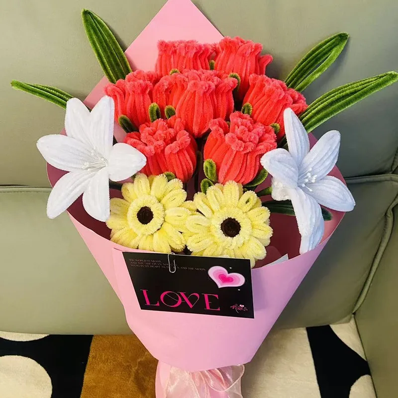Bouquet Twist Stick Finished Product for Girls Qixi Valentine s Day Girlfriend Wife Bestie Birthday Gift