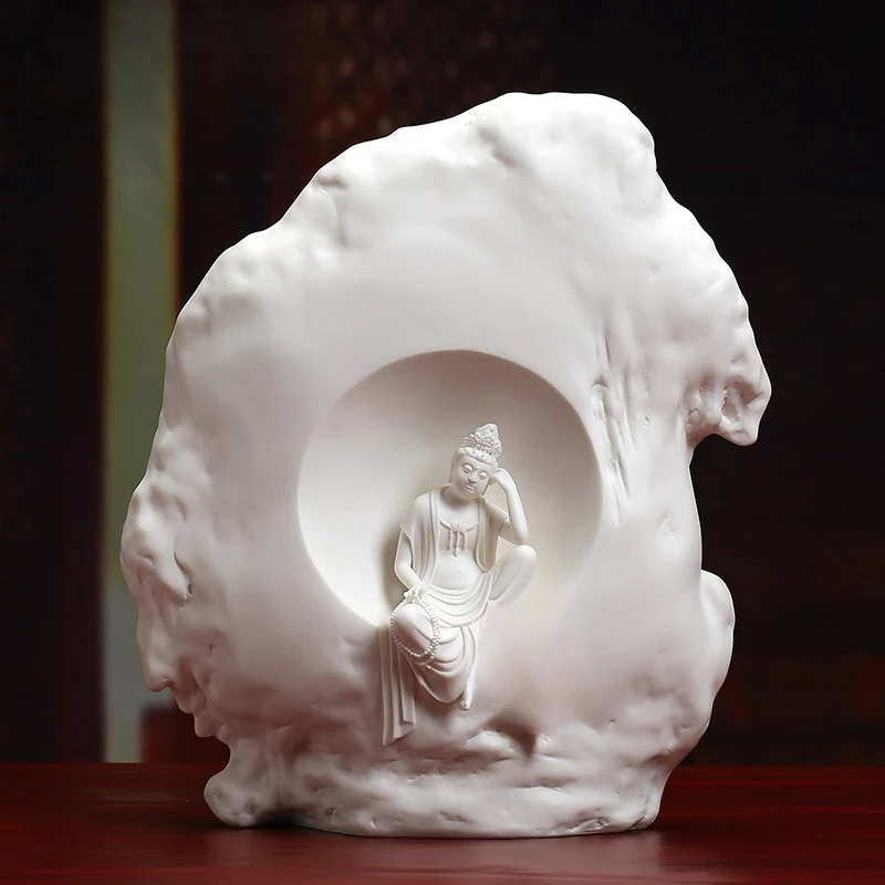Guanyin Bodhisattva statue new Chinese Zen ornament Bogu frame