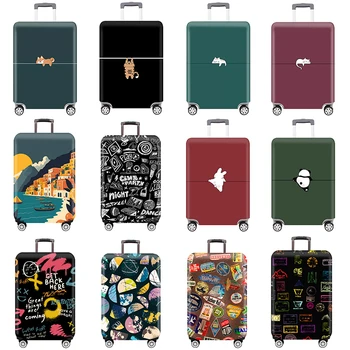 Thick Elastic Cartoon Luggage Protective Cover Zipper Suit For 18-32 inch Bag Suitcase Covers Trolley Cover Travel Accessories