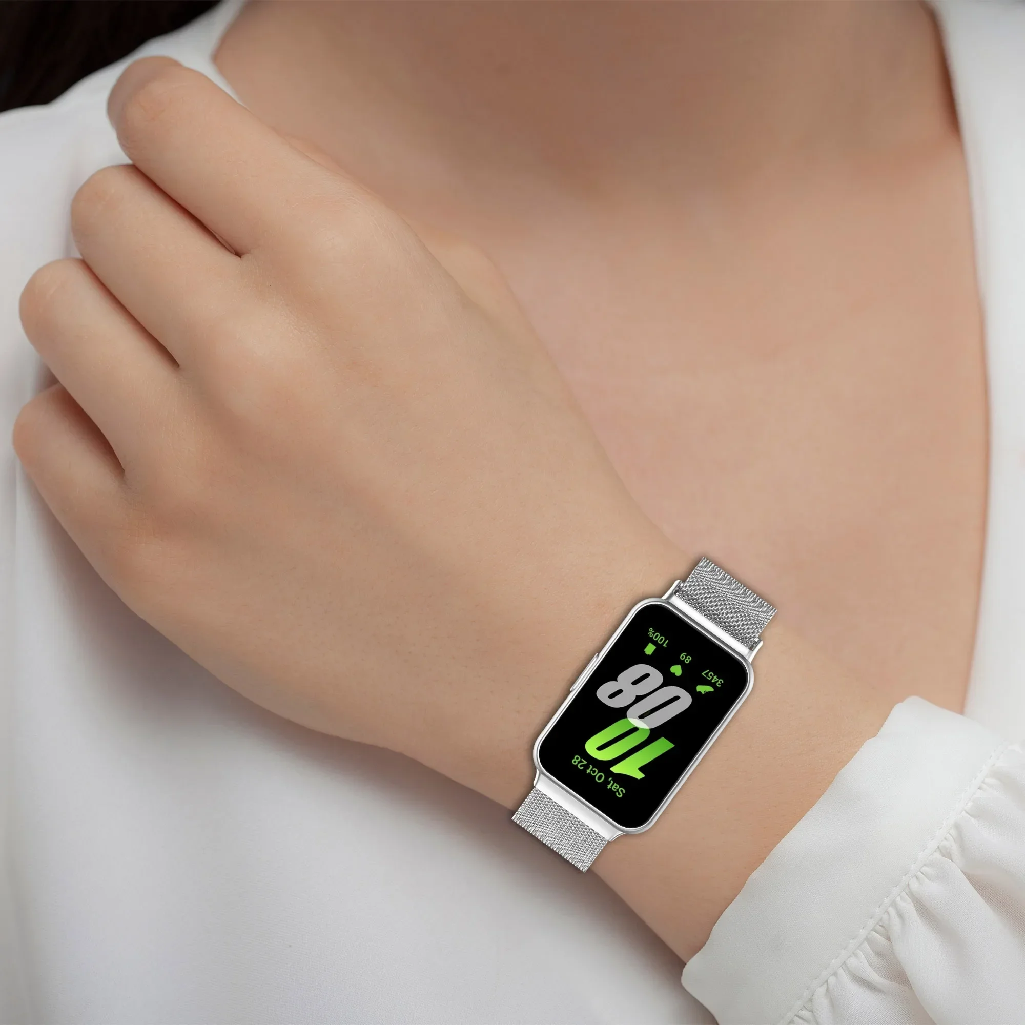 Milanese-Armband für Samsung Galaxy Fit 3, magnetisches Edelstahl-Ersatzarmband, Armband, Galaxy Fit 3-Zubehör, Correa – Detail 6