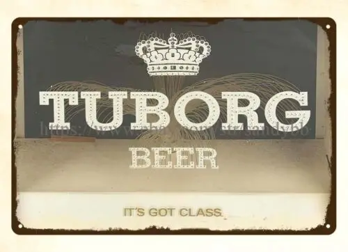 Placa de metal TUBORG BEER para decoração de parede, arte para sala de estar.