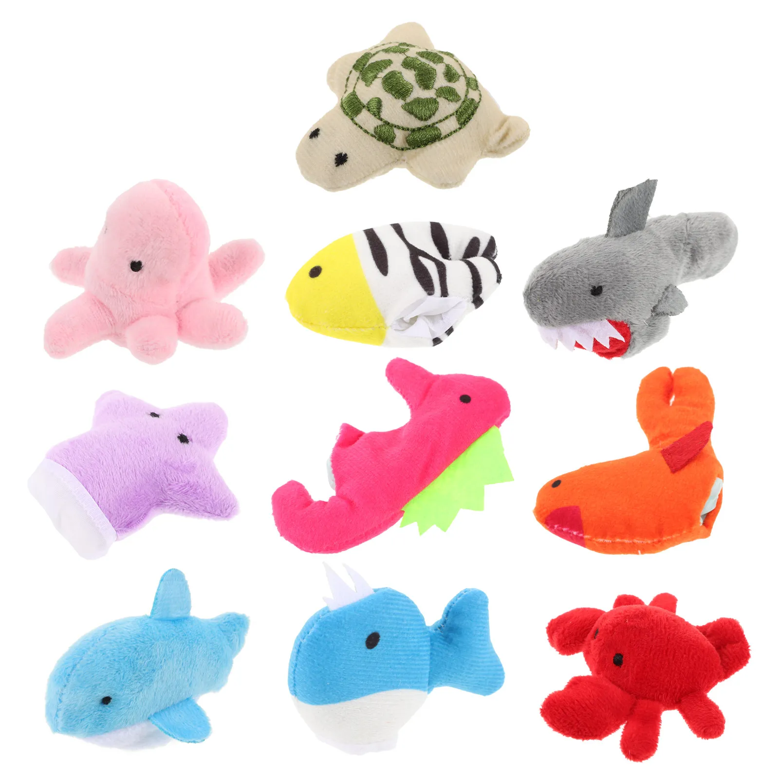 

Набор из 10 пальчиковых кукол в виде морских животных, прочные тканевые, 10 разных маленьких милых фигурок для обучения и рассказывания историй