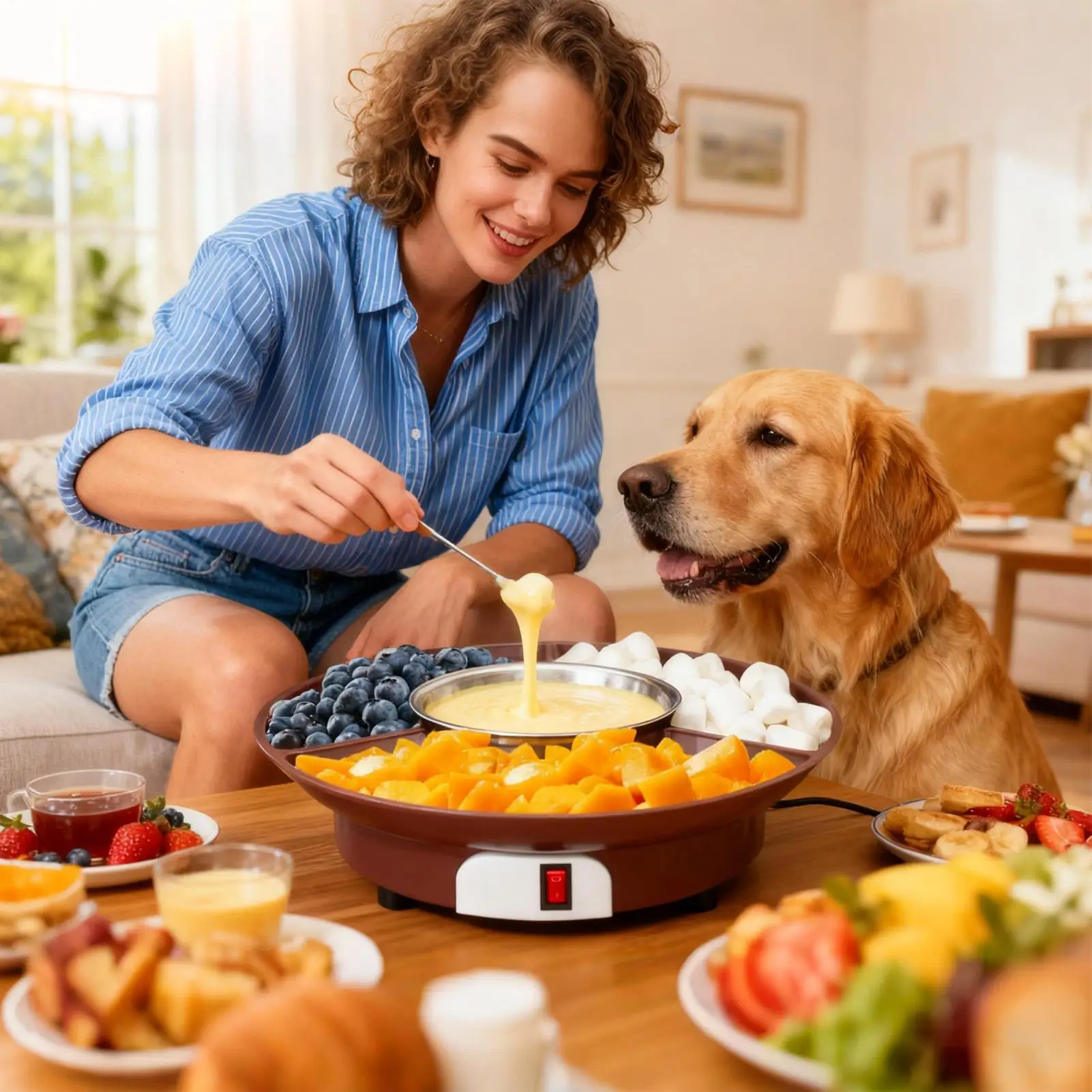 Fondue Cup Set Safe Kitchen Butter Warmer Cup Candy Melting Pot For Cream Milk Coffee Desserts Kitchen Party Camping Picnic Date