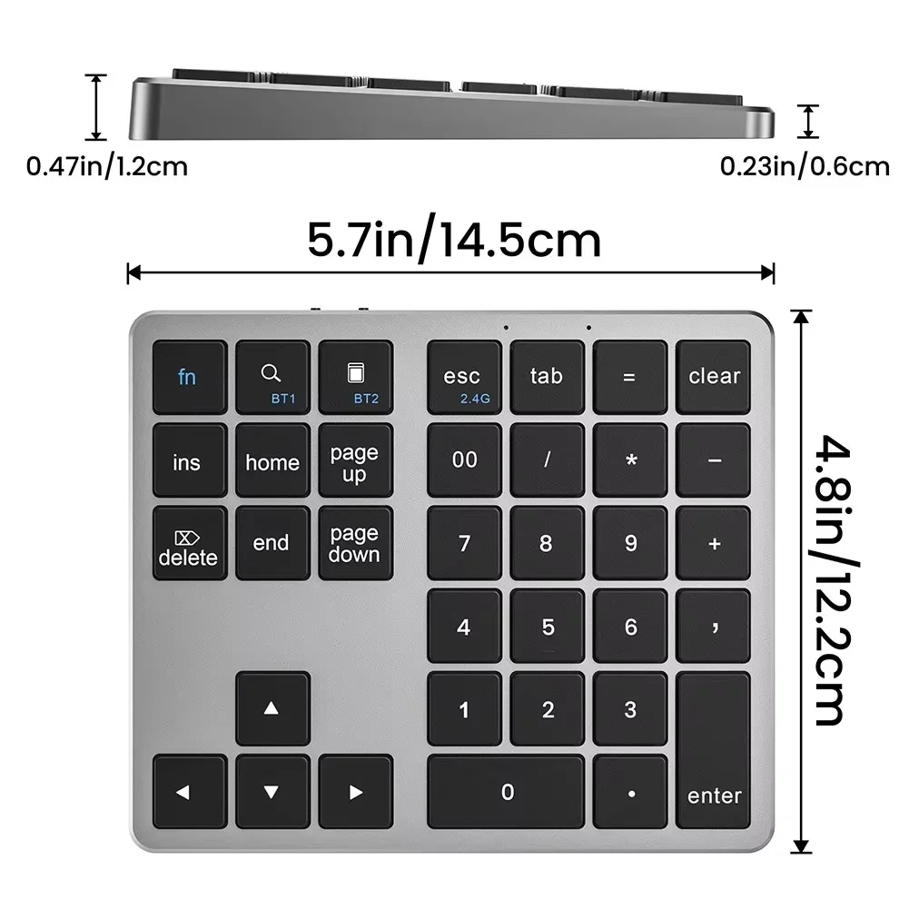 ミニデジタルキーボード 2.4 グラムワイヤレステンキー Bluetooth キーパッド充電式 35 キーテンキーキーボード Android ウィンドウ PC 用,Mini Digital Keyboard 2.4G Wireless Numeric Keyboard Bluetooth Keypad Rechargeable 35 Keys Numpad Keyboard for Android Window PC