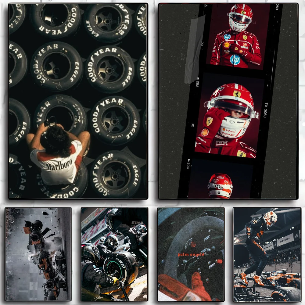 Чарльз-Гонки-Формула-Колеса-f1-Плакат-hd-Плакаты-Домашняя-Комната-Бар-Кафе-Декор-Художественная-Настенная-Картина