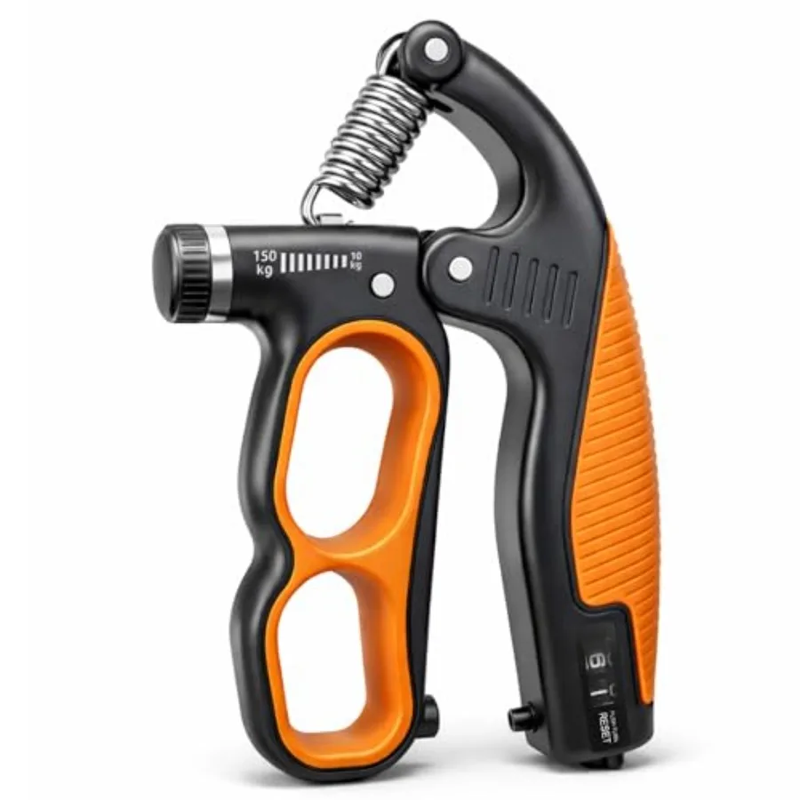 

Тренажер для развития силы хвата 330 фунтов, регулируемое сопротивление, усилитель силы предплечий и кистей рук со счетчиком, сверхпрочный, для предплечий