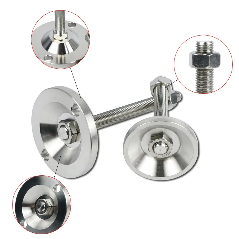 304 Stainless Steel Heavy-Duty Balance Support Foot M8 M10 M12 Fixed Adjusting Feet For Industry, Machinery,Furniture