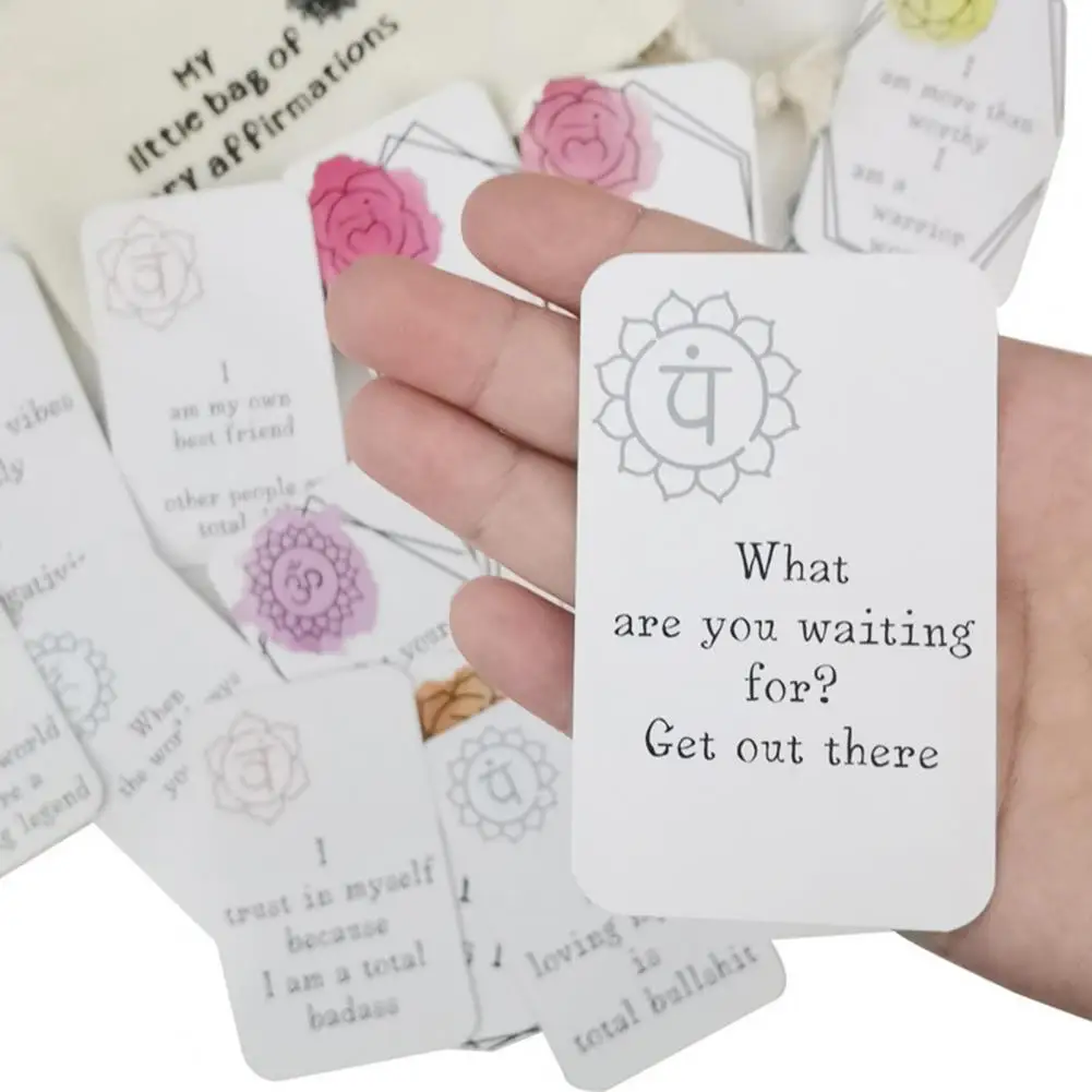 16Pcs/Set Affirmation Card Self-improvement Sweary Affirmation Card with Storage Bag Best Friend Self-Worth Gift Birthday Card