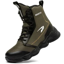 Botas de seguridad ANTIPERFORACIONES para hombre, zapatos de trabajo indestructibles con punta de acero, botas protectoras de combate para el desierto, Invierno