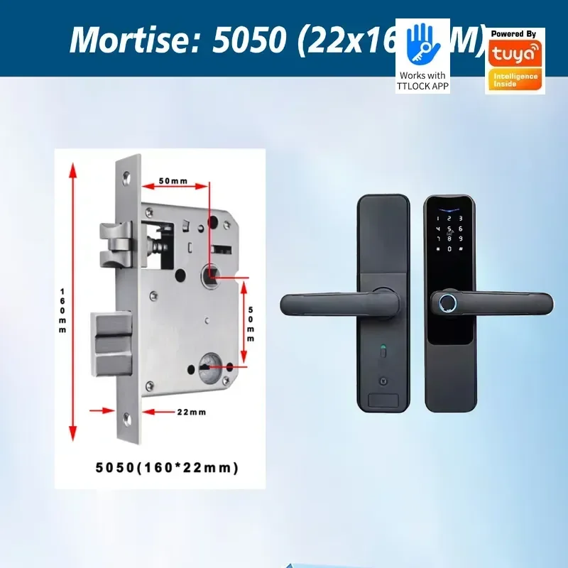 Tuya Wifi Password Fingerprint Door Lock Smart All Lock Swipe Card Hotel Remote Password Portuguese Electronic Lock