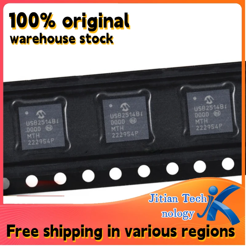 10PCS 100% new USB2514B-I/M2 logo USB2514Bi QFN36 2.0 hub controller chip Channel direct sales