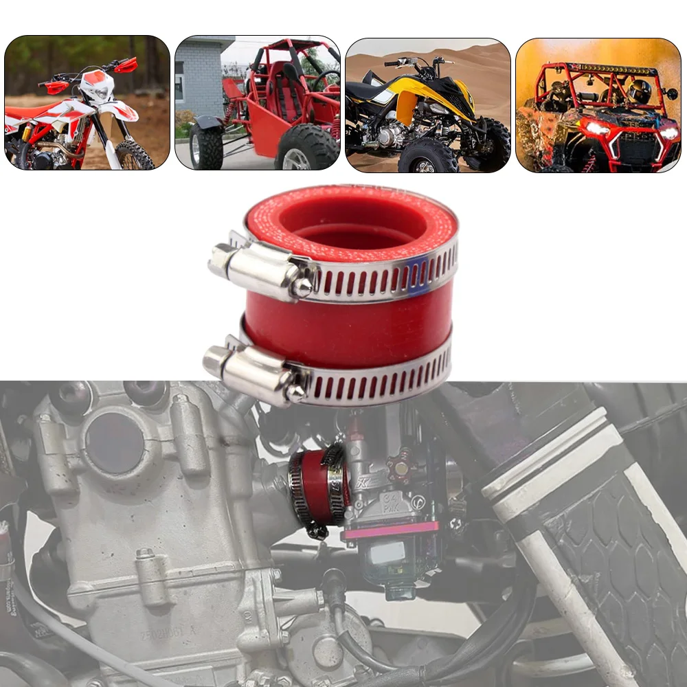 

35 mm Carburetor Adapter Intake Manifold Interfacer With clamps For most 100-350cc ATVs Scooters Dirt Bikes Go-Karts