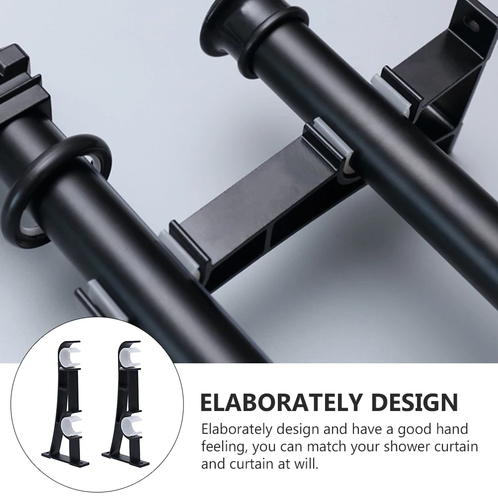2 قطعة قضيب الستارة قوس قوي الحاملة إطار واحد للمنزل مكتب فندق نافذة الستار تثبيت الملحقات #1