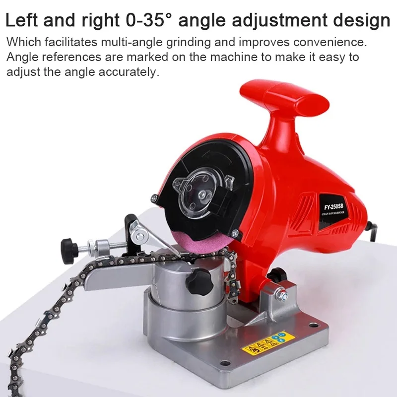 

220W Tabletop Electric Chain Grinder 7500rpm Pure Copper Motor Professional Sawchain Polisher Electric Chain File Grinding Tool