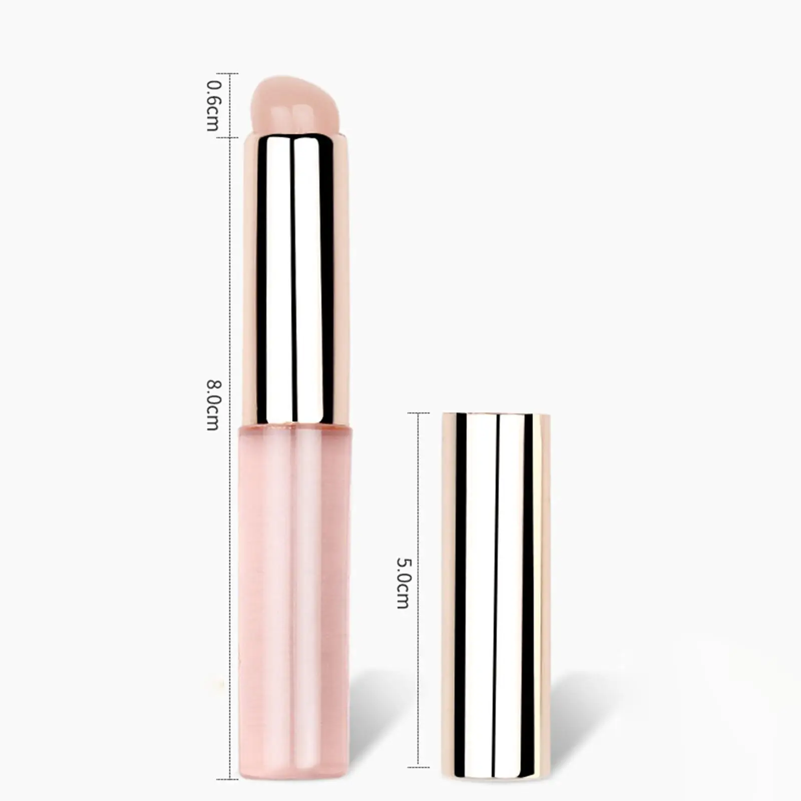 4xLip アプリケーター 角度付き ポータブル 蓋付き 口紅ブラシ ステージ 旅行 ホーム用 ピンクのブラシヘッド