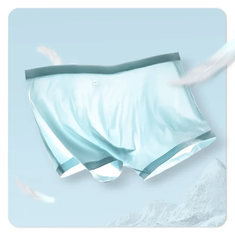 5 個のアイスシルクメンズブリーフ、メンズボクサー、ワンピース、ノンマーキングユース、薄い通気性のあるミッドライズボクサー