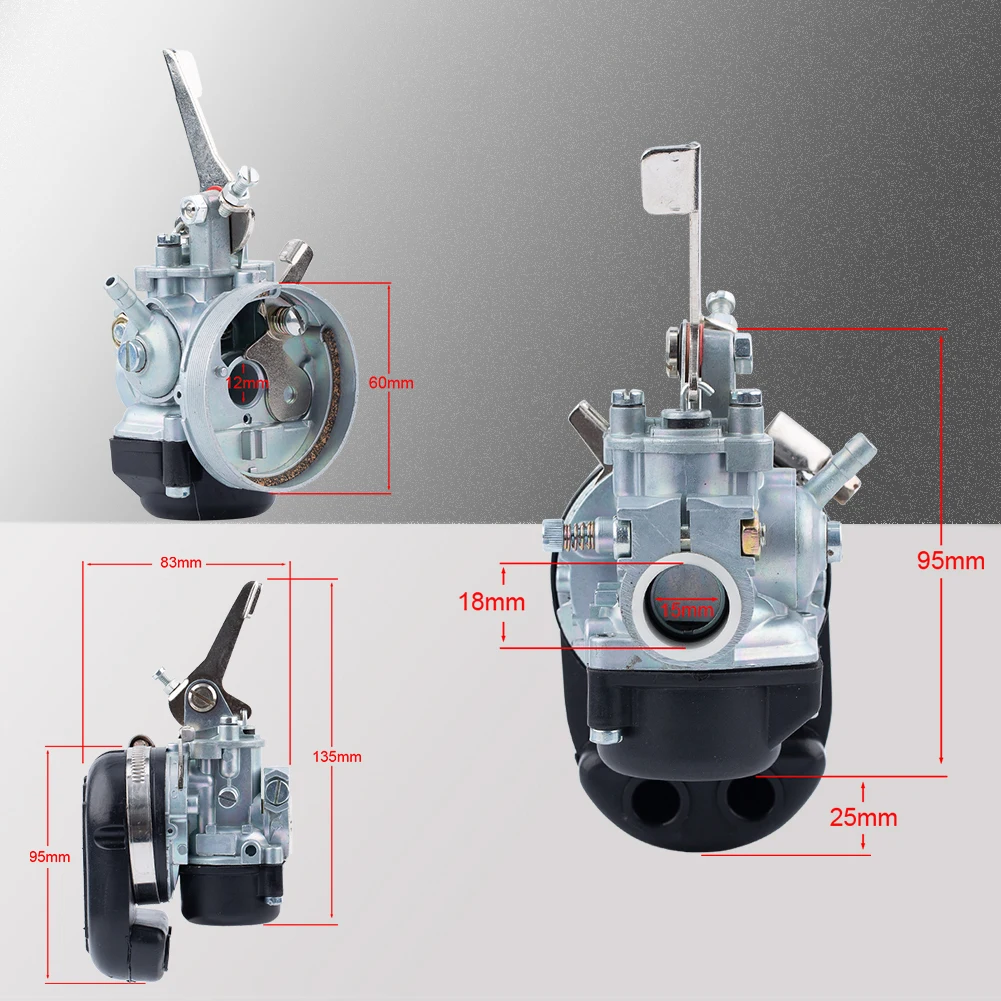 Motorcycle Carburetor For Dellorto Vegaser SHA14.12L Sha 14 12 CM Motors CM46 CM Engines CM 80 CM90 Mofas Moped Mokick Scooter