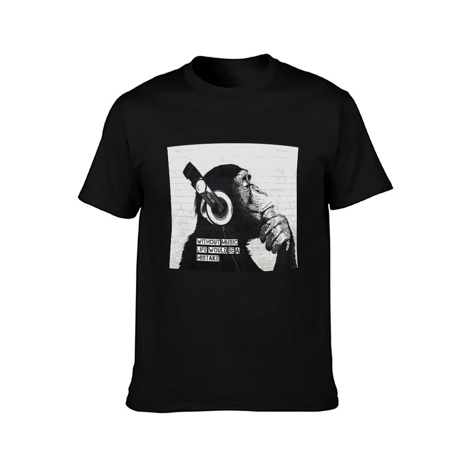 Without Music Life Would Be A Mistake T-Shirt Large Size Loose Casual Tee T-Shirt