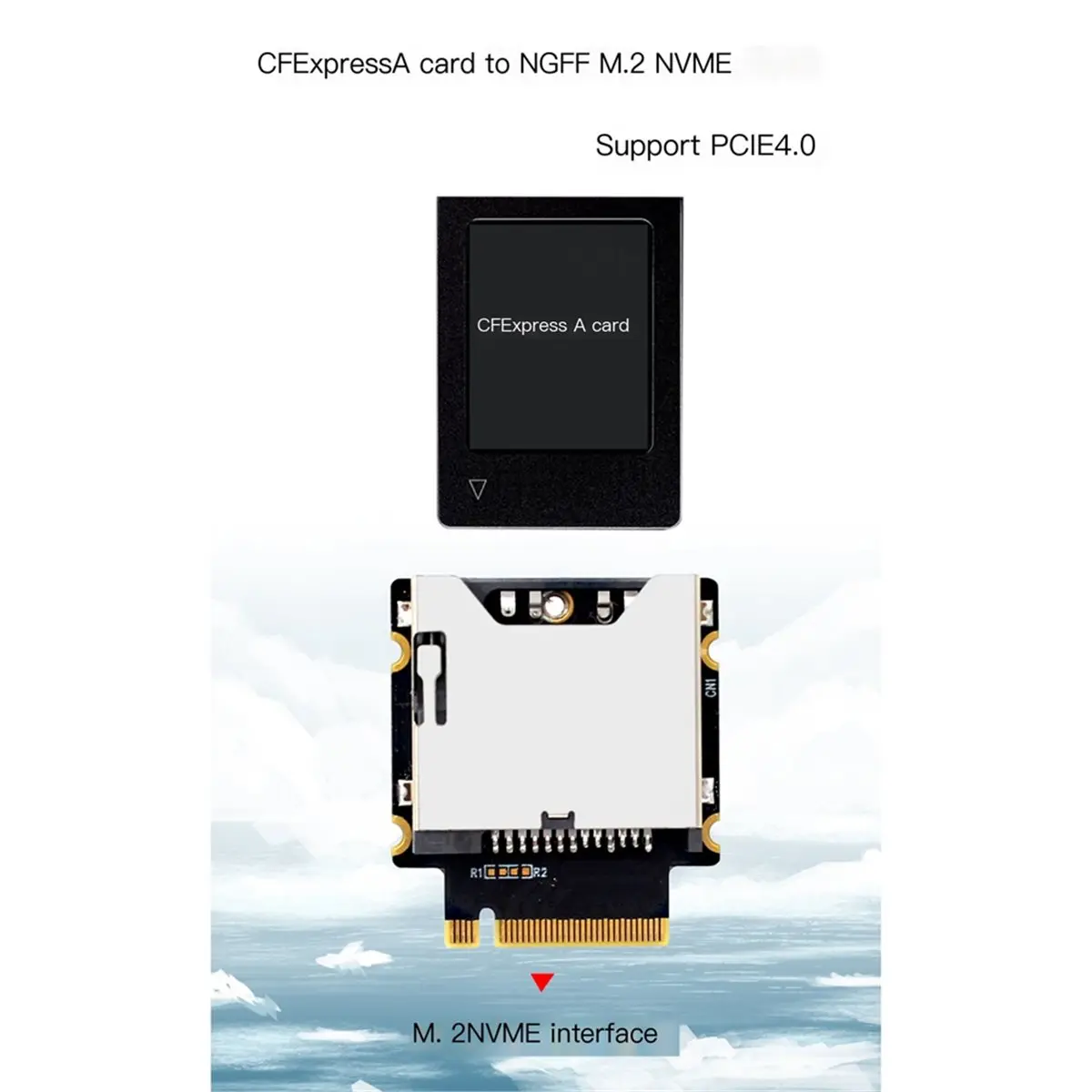 (A01R] 2PCS NVME M-Key M.2 PCIE 4.0 3.0 to CFExpress Type-A High Speed SSD Expansion Board Adapter for PC Ultrabook Card Reader