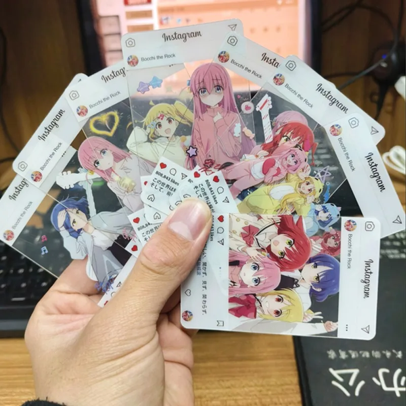 8Pcs/Set Cartoon Kawaii Anime Three-Inch Photo Props Diy Cartoon Pvc Transparent Card Collection Card Birthday Gift