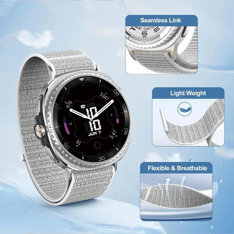 New Nylon Woven Band For Samsung Galaxy Watch9 8 40mm 44mm Velcro Sport Watch Strap for Samsung Galaxy Watch 8Classic 46mm Strap image 4
