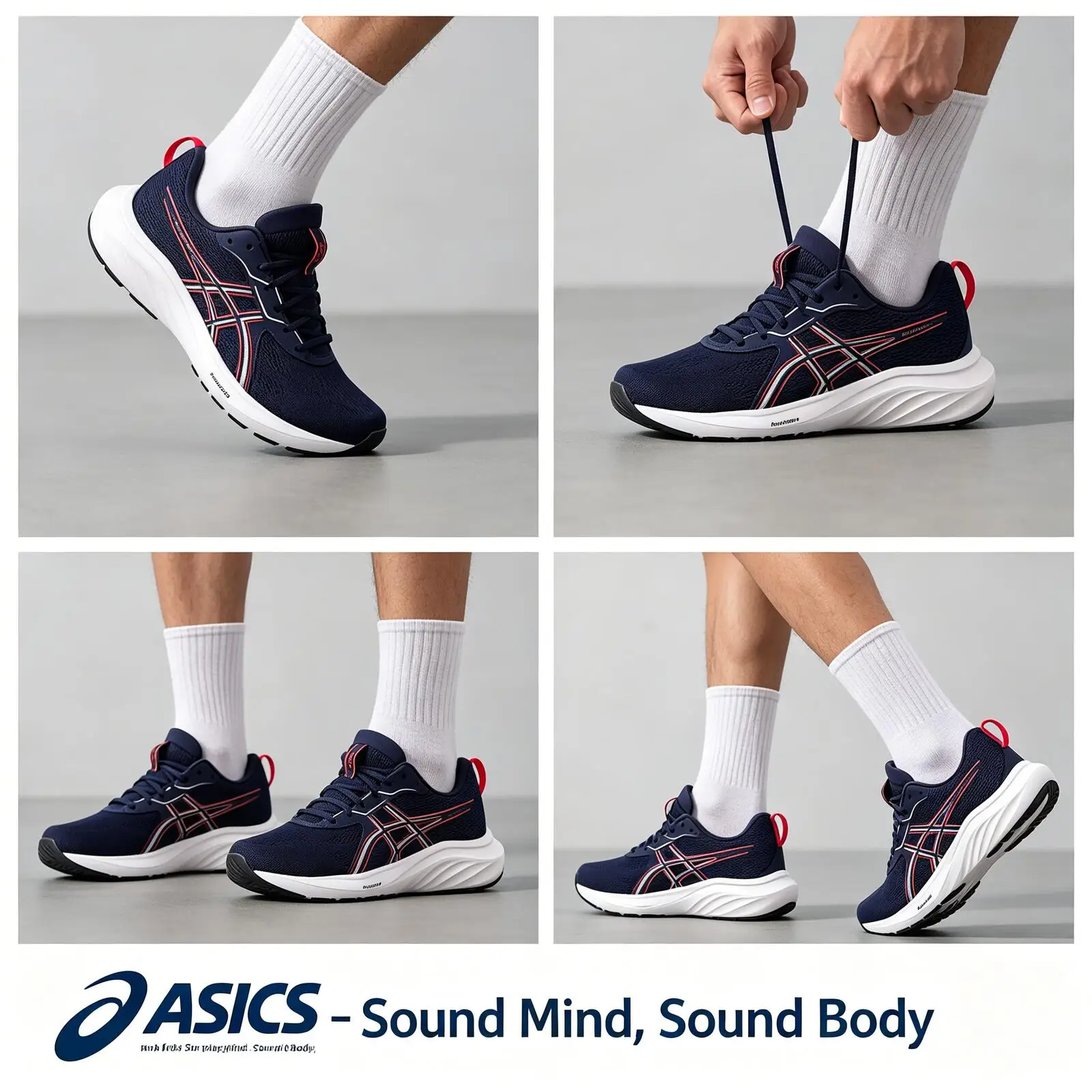 ASICS Men Running Shoes Breathable Double Layer Mesh Lightweight Comfort Sports Sneakers 1011B881406