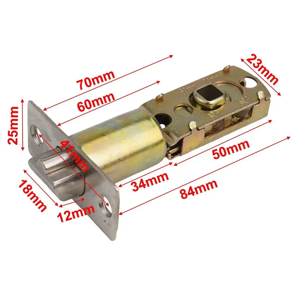 1Pcs New Stainless Steel Door Lock Latch Lockbody Privacy Lock Tongue Core Universal Three-bar Type Internal Bolt Catch Bathroom